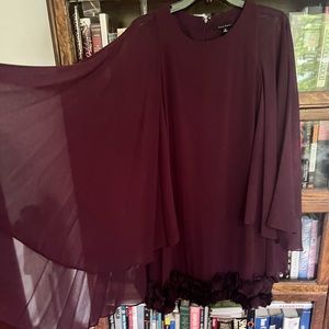 Beautiful burgundy cape dress